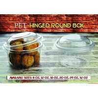 Round Hing Container Small - Pet Plastic, 250cc To 2250cc Sizes, Transparent Color, Rectangular Shape, Ideal For Food Packing