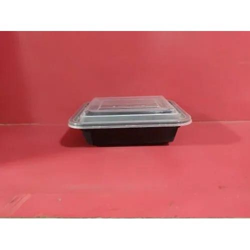 Plastic Black Rect. Food Container