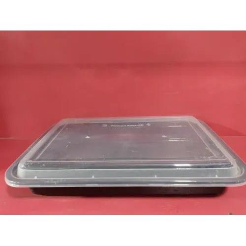 Black Rect. Plastic Food Container Re-58(1650ml)