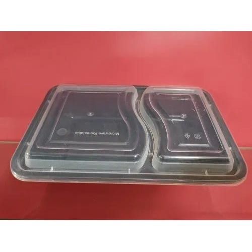 Black Rect. 2 Partion Tray Re-232