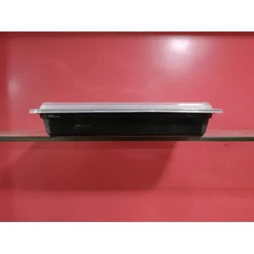 Black Rect. Plastic Food Container Re-38(1050)