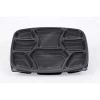 8 Compartment Meal Tray - Plastic, 1 Kg Capacity, Transparent Color, Rectangular & Round Shapes | Tamper Proof, Versatile For Food Packing