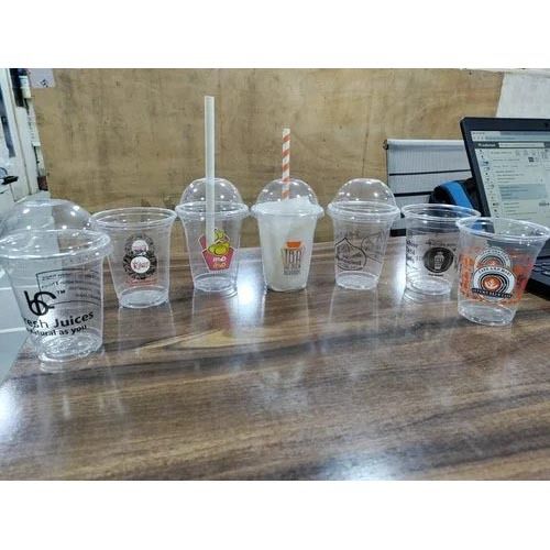 Transparent Disposable Pet Glass With Print