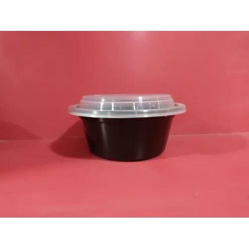 Plastic Black Round Food Container Ro-12(300ml)