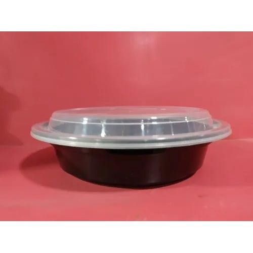 Plastic Black Round Food Container Ro-24(700Ml)