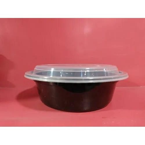 Plastic Black Round Food Container Ro-32(900Ml)