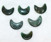 Green Jade Gemstone Moon , Crystal Moon , Carved Moon ,Healing Crystal -