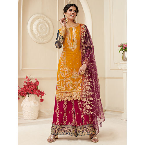 Multicolor Yellow Color Pakistani Suit