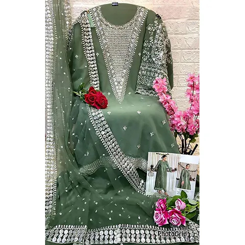 Green Color Pakistani Suit