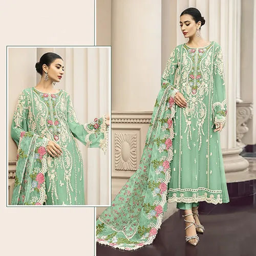 Pista Color Pakistani Suit - Color: Multicolor