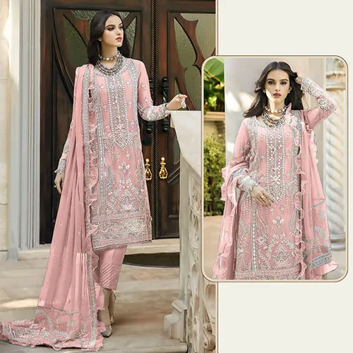 Pink Color Pakistani Suit - Color: Multicolor