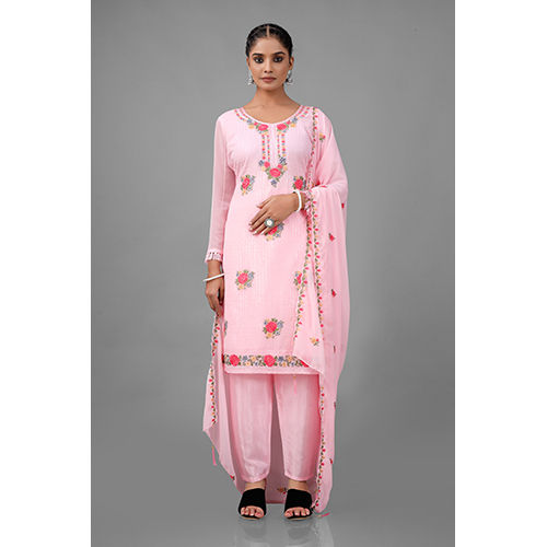 Multicolor Pink Color Indian Punjabi Suit