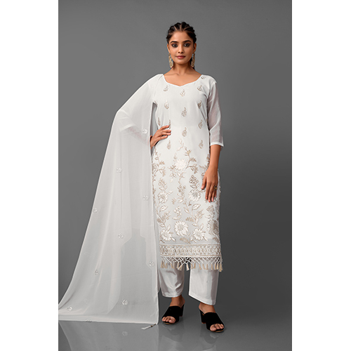 White Color Indian Punjabi Suit