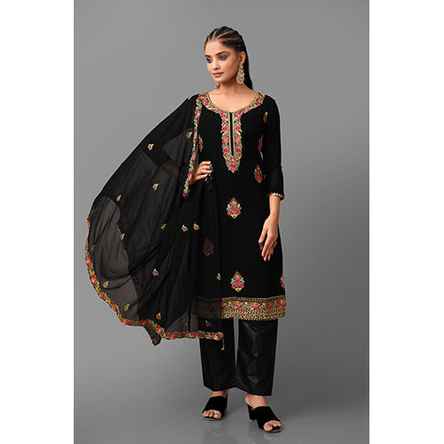 Multicolor Black Color Indian Punjabi Suit