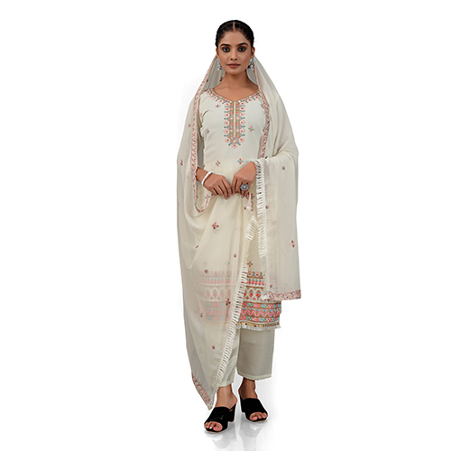 White Color Indian Punjabi Suit