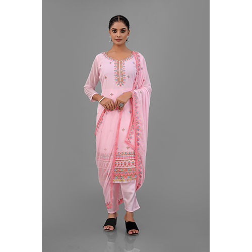 Multicolor Pink Color Indian Punjabi Suit