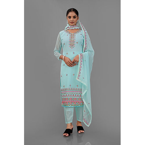 Multicolor Blue Color Indian Punjabi Suit