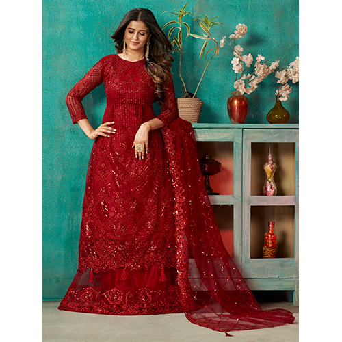 Ladies Red Color Gown