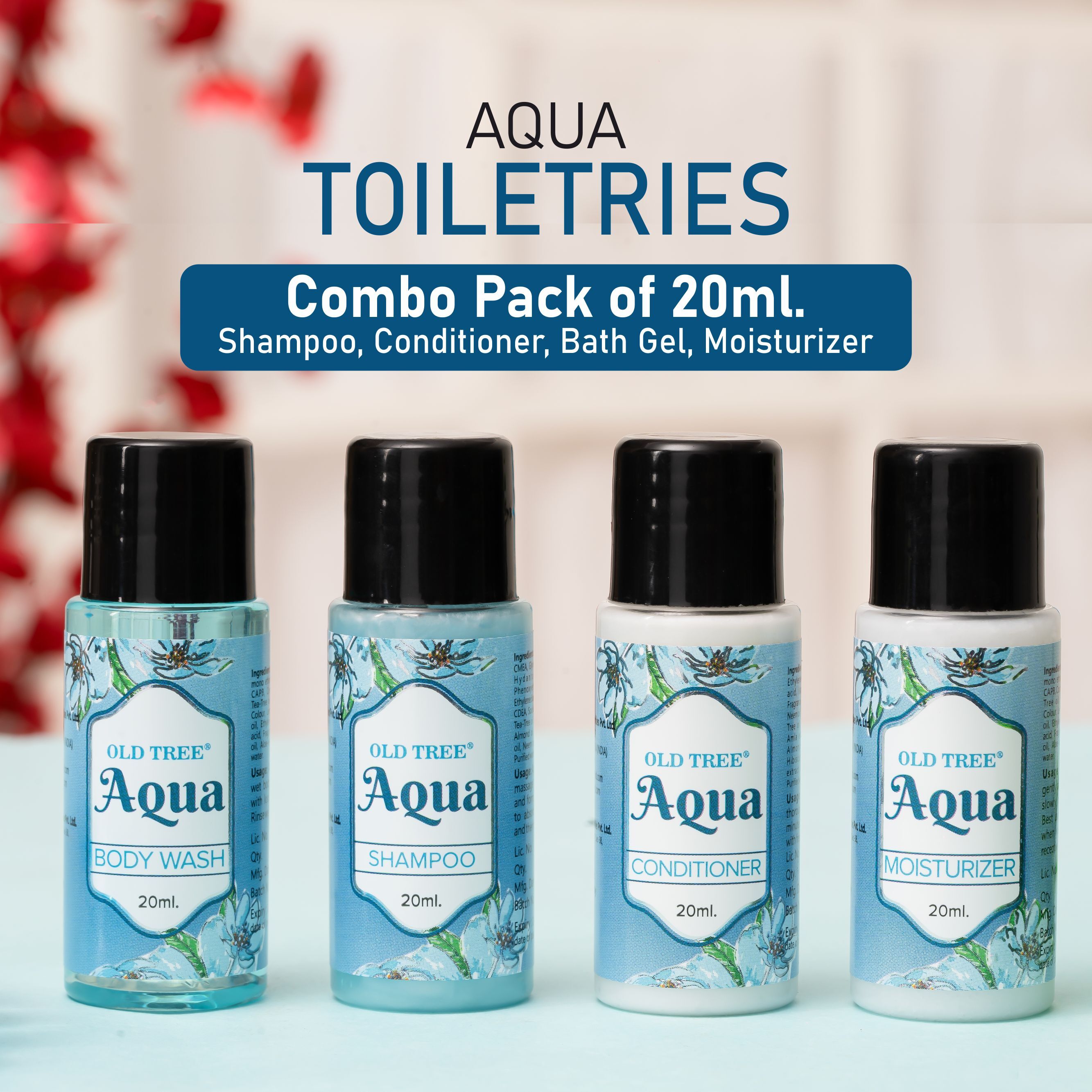 Aqua Toiletries 20ml Combo Shampoo Conditioner Moisturizer Body Wash