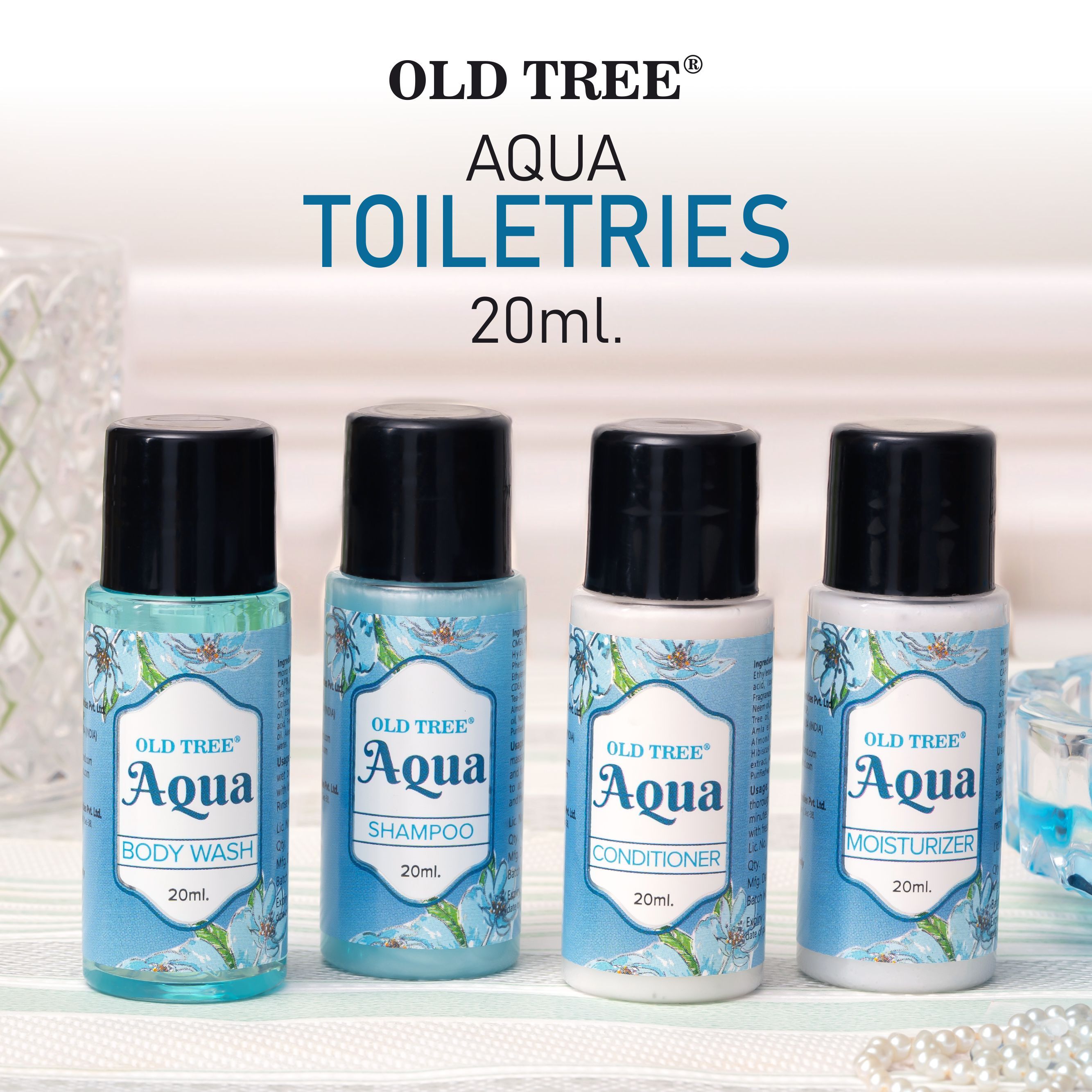 Aqua Toiletries 20ml Combo Shampoo Conditioner Moisturizer Body Wash