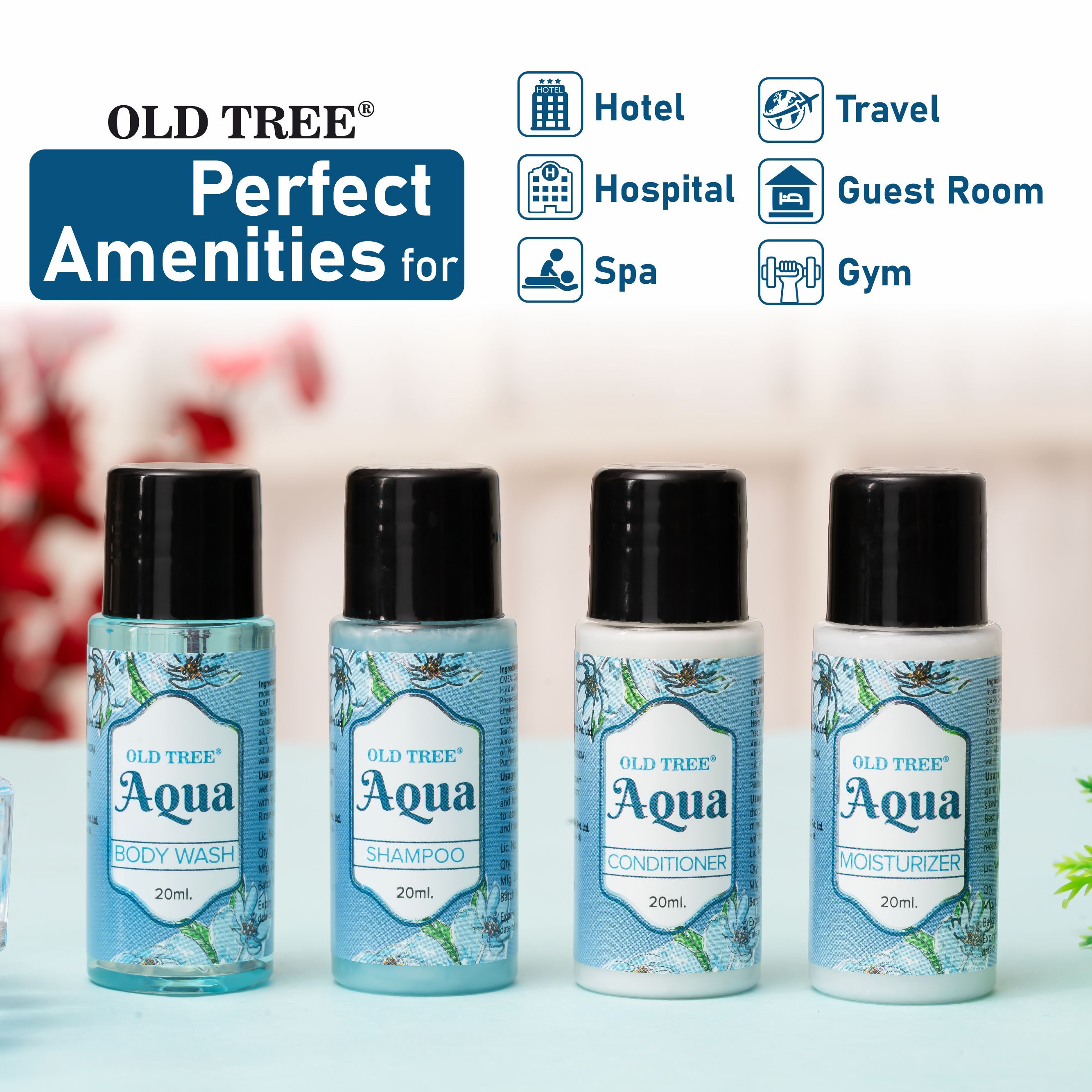 Aqua Toiletries 20ml Combo Shampoo Conditioner Moisturizer Body Wash