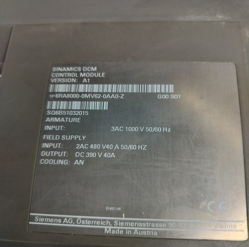 SIEMENS 6RA8000-0MV62-0AA0-Z CONTROL MODULE