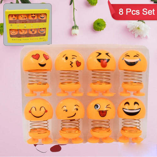 Smiley Face Emoticon Figure Spring Dolls Bounce Toys