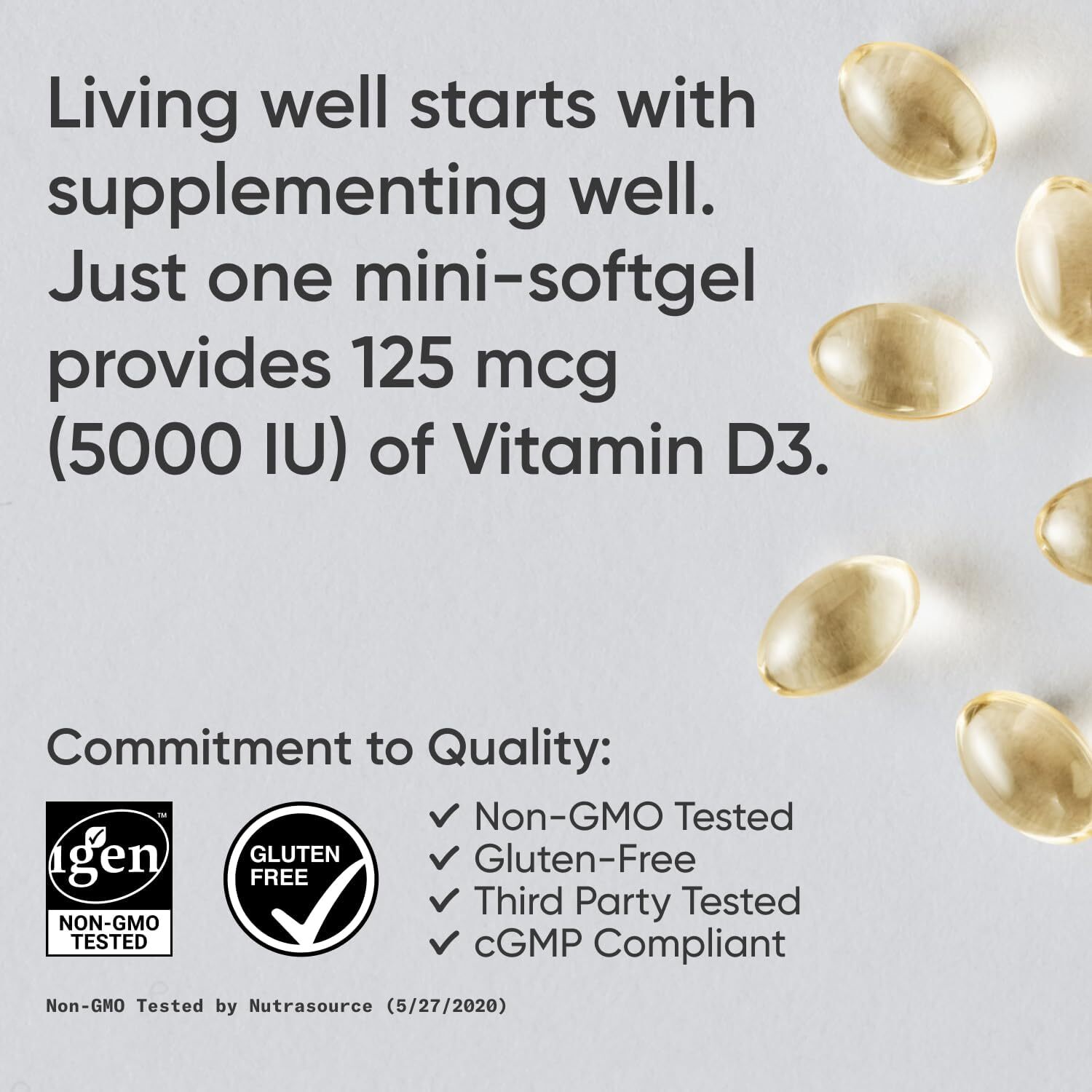 Sports Research Vitamin D3 5000 IU with Coconut MCT Oil  125mcg, 360 Liquid Softgels