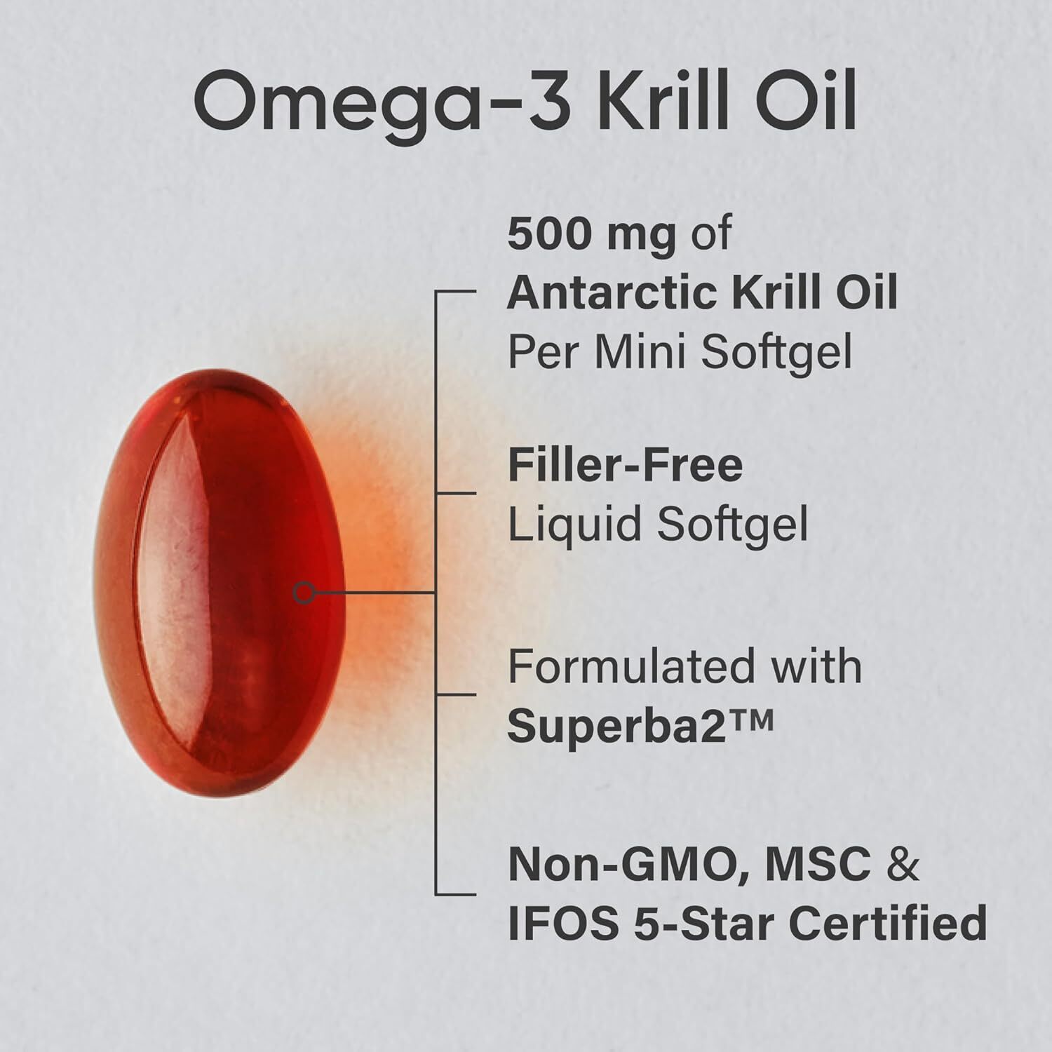 Sports Research Antarctic Krill Oil Omega 3 Mini-Softgels 500mg -120 Softgel Capsules
