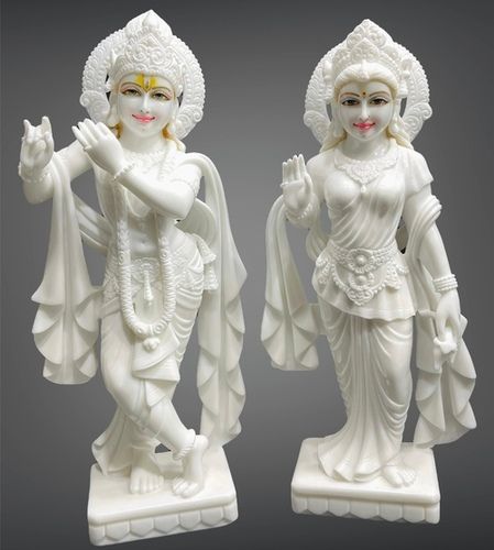 White Marble God Radha Krishna Moorti