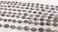 Natural Labradorite Oval Faceted 4X7 to 6X12 Rosary Chain Sold Per Foot