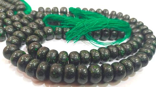 Natural Green Sandstone Rondelle Plain 8mm Beads sold Per Strand 8'' Long