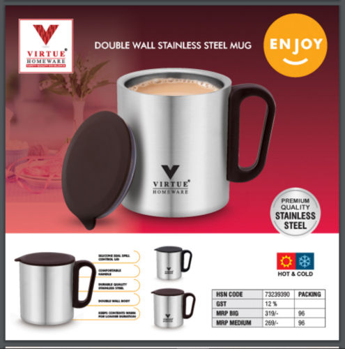 ENJOY VIRTUE HOMEWARE STAINLESS STEEL MUGS