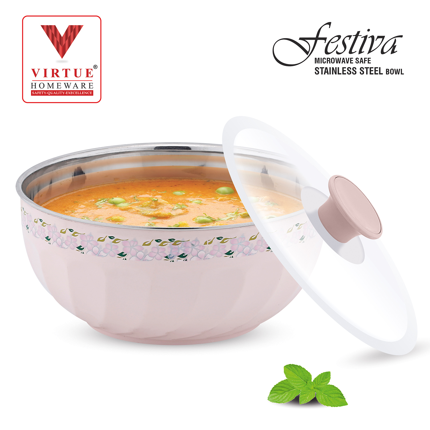 FLOURISH VIRTUE HOMEWARE MICROWAVE ST. STEEL BOWL