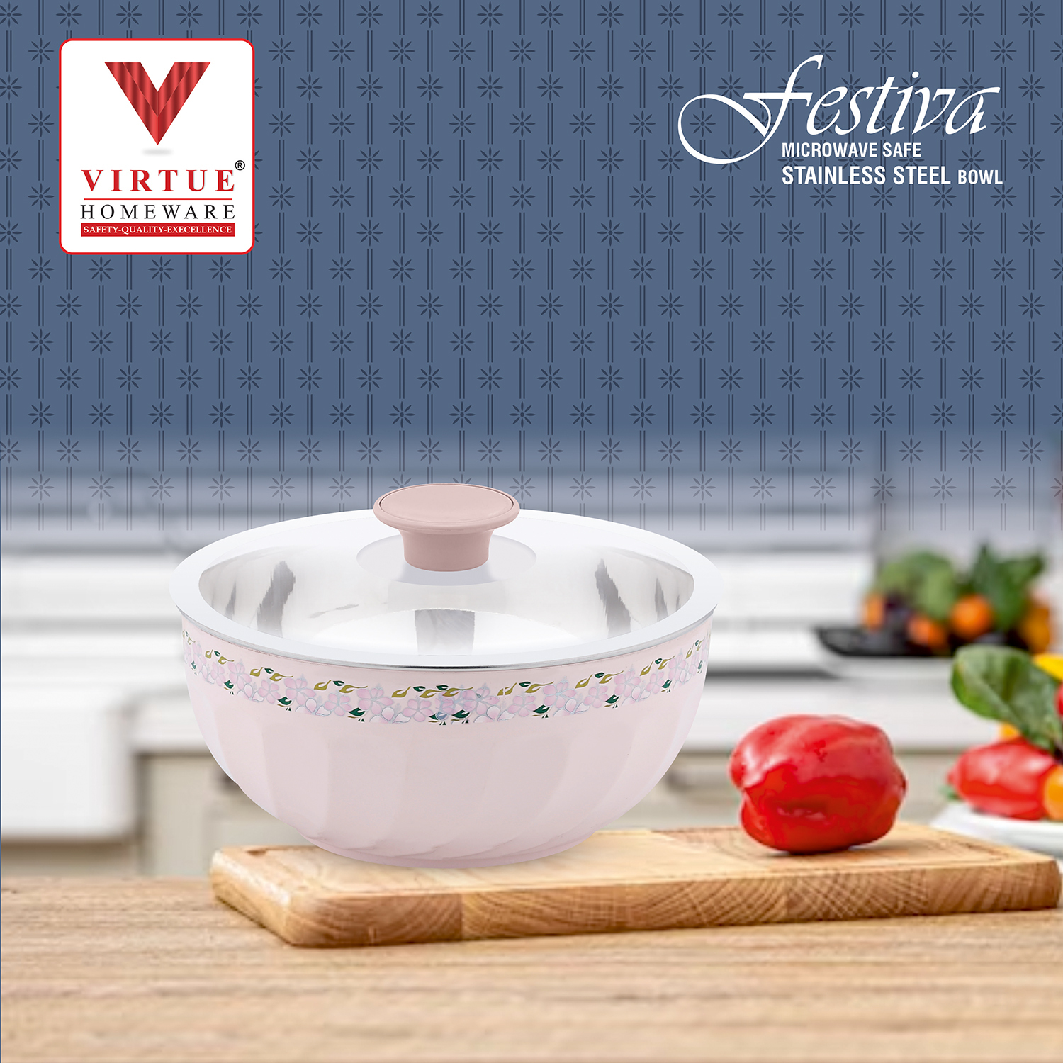 FLOURISH VIRTUE HOMEWARE MICROWAVE ST. STEEL BOWL