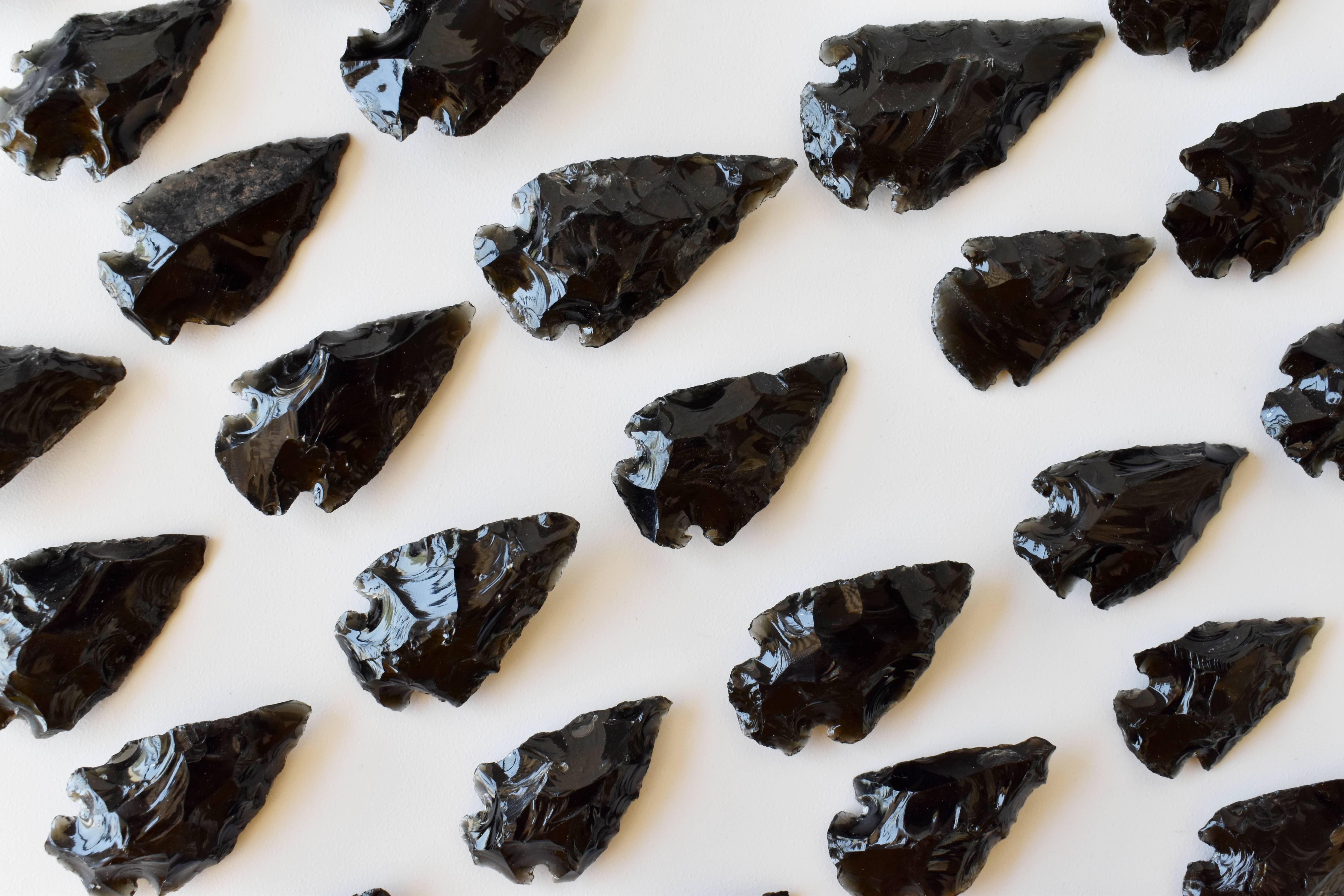 Black Obsidian Arrowhead Points Crystal Arrowheads