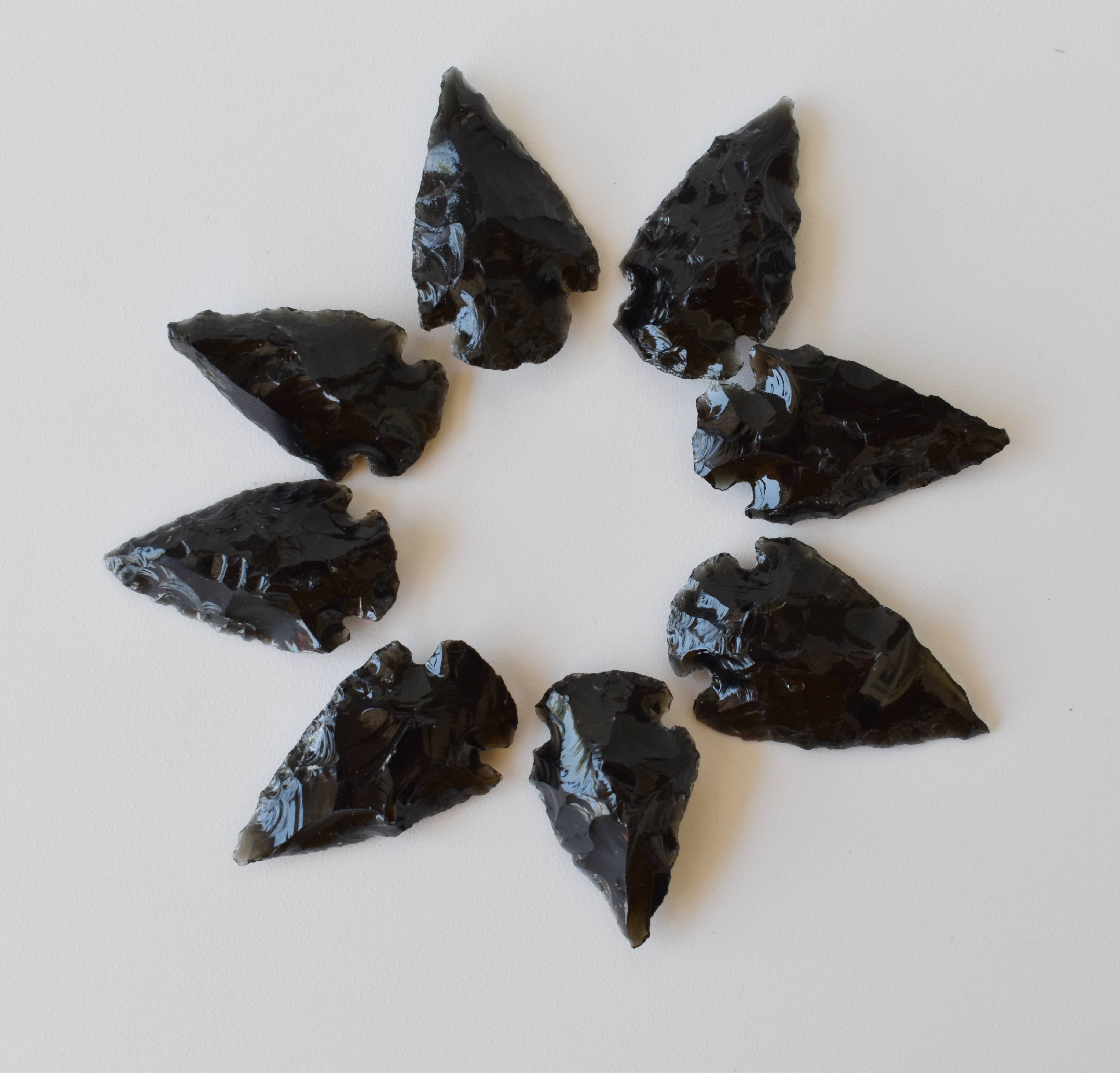 Black Obsidian Arrowhead Points Crystal Arrowheads