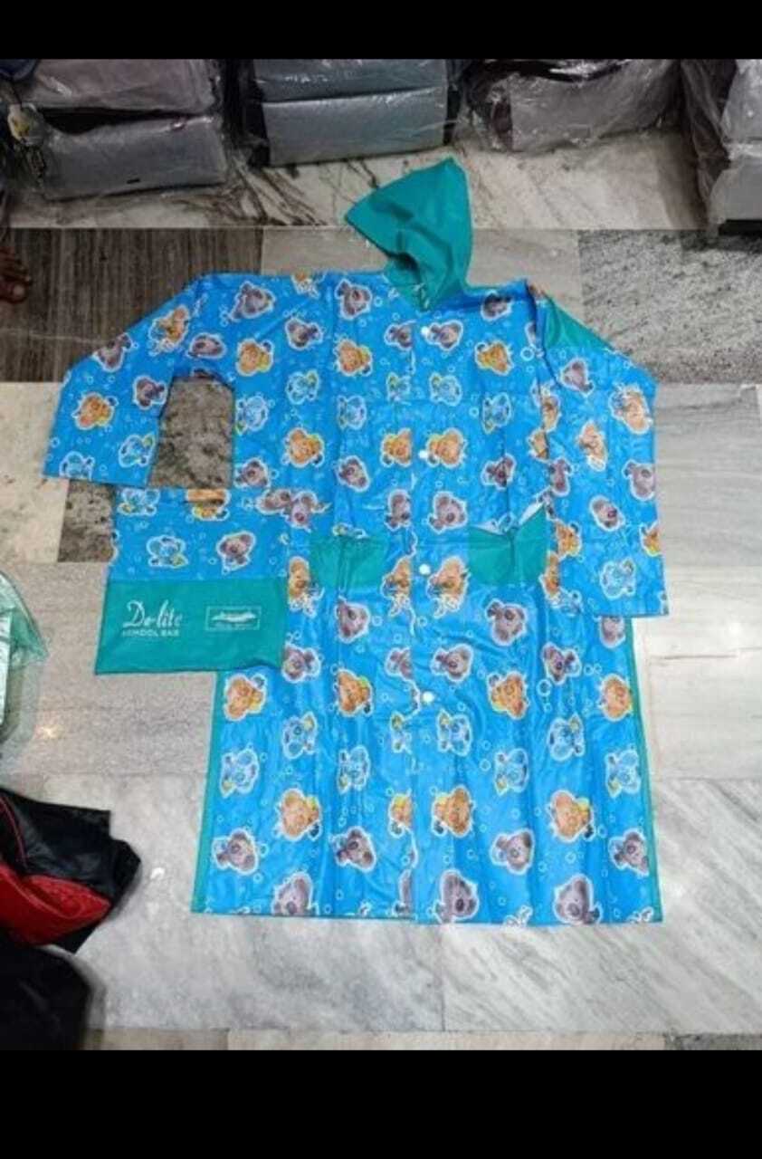 PVC and Polyester Raincoat For Kids