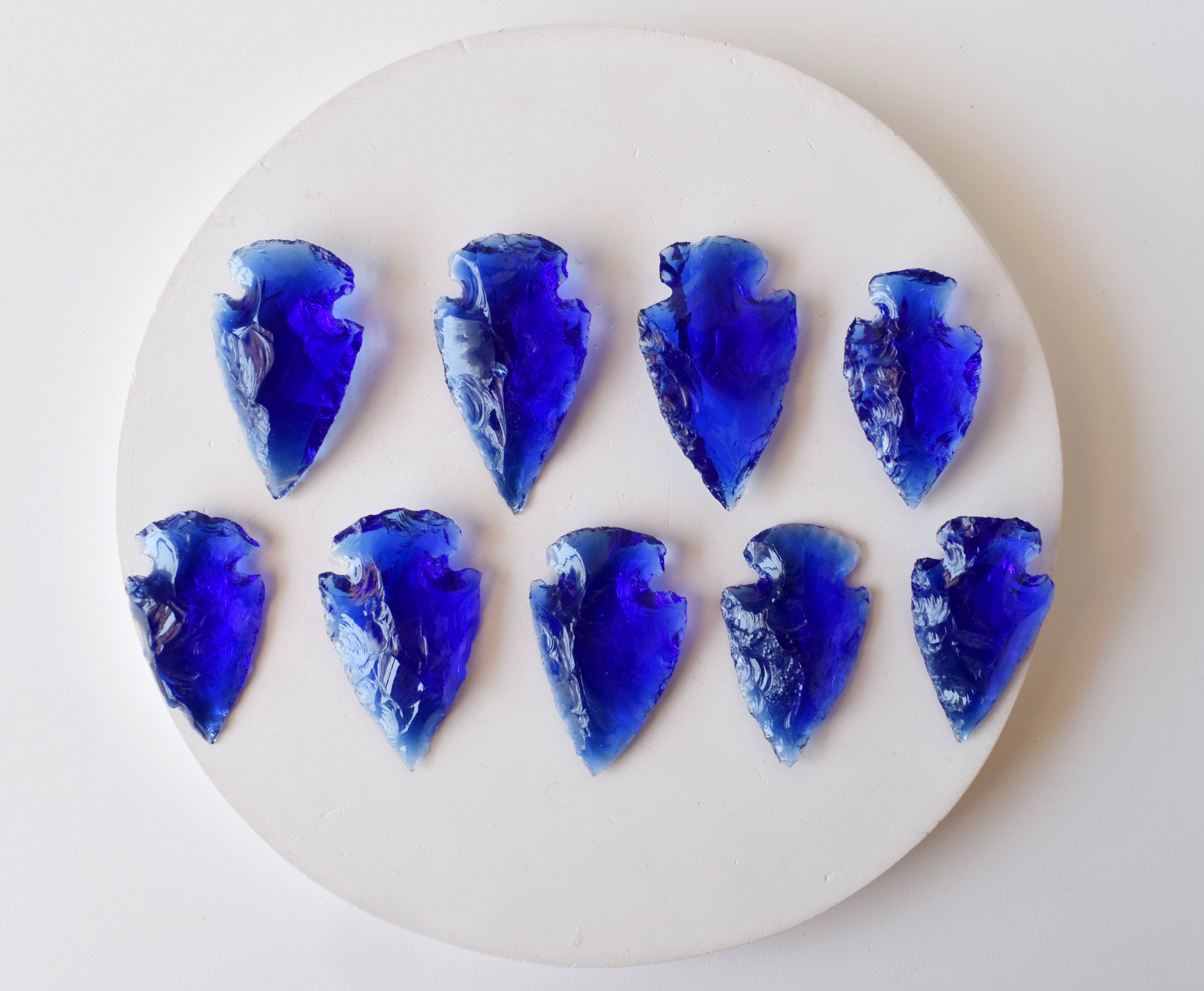 Dark Blue Glass Arrowhead Points Arrowhead crystal Points