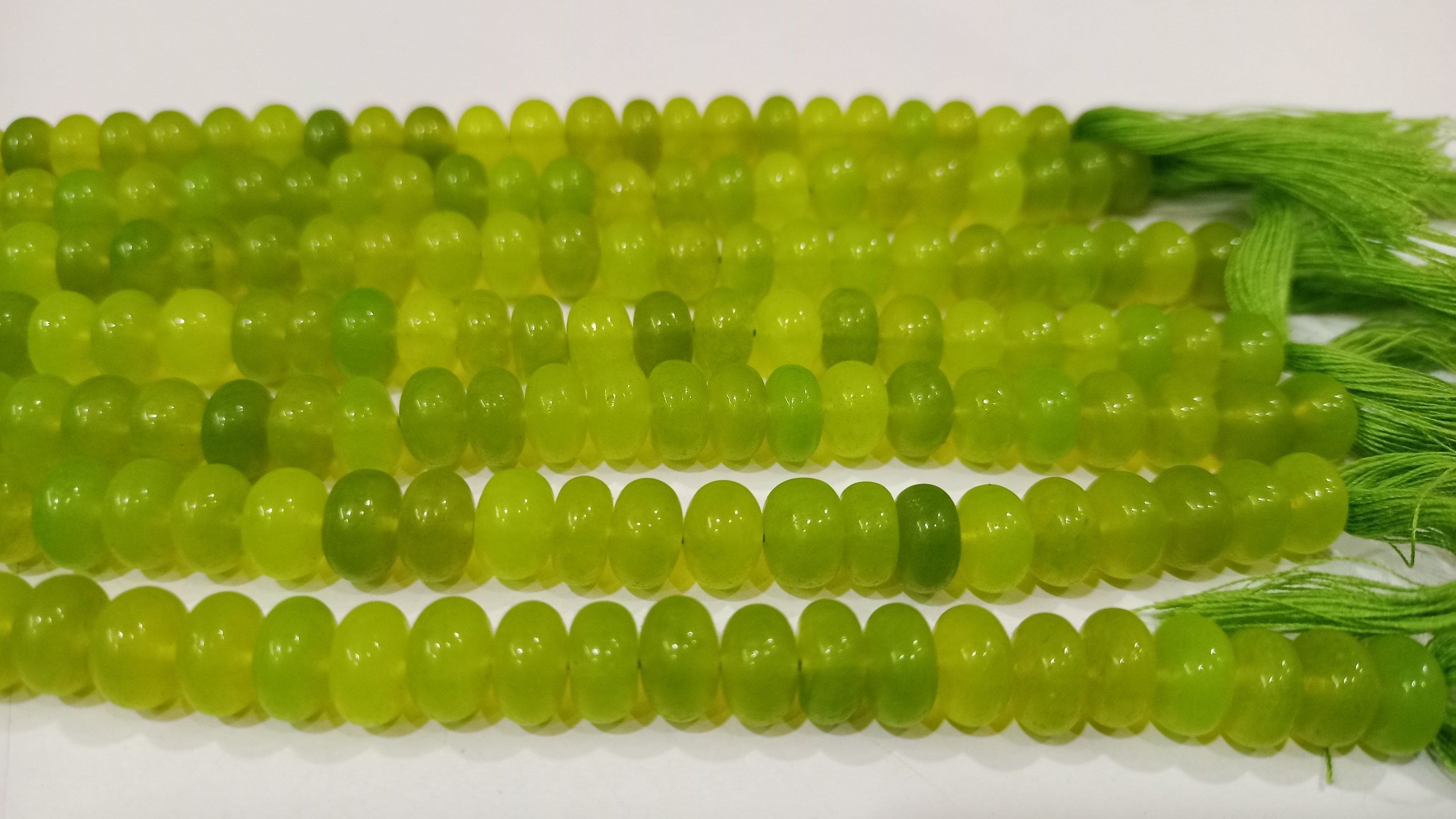 Natural Prehnite Chalcedony Rondelle Plain 8mm Beads Sold per Strand 8''Long