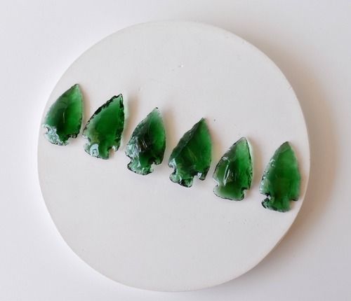 Green Glass Arrowhead Points Crystal Arrowhead Points