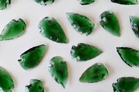 Green Glass Arrowhead Points Crystal Arrowhead Points