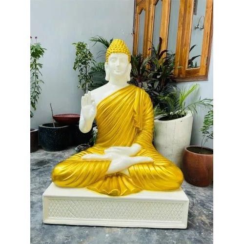 Durable Dhanwanti Fiber Blessing Glossy Buddha,Figurine Idol For Home And Garden Decor