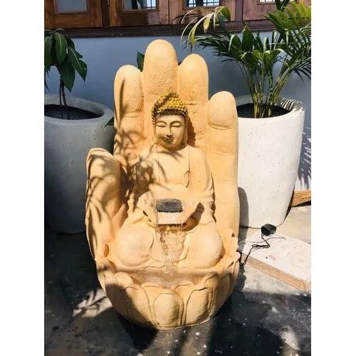 White Palm Buddha Water Fountain For Home Decor