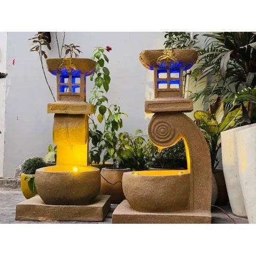 Dhanwanti Fiber 3.5Feet Indoor Fountain With Led Light,Garden Decoration,