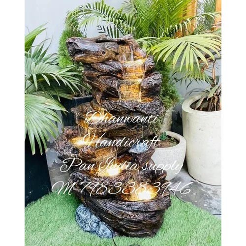 Fiber Brown Wood Fountain