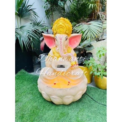 Fiber Lotus Ganesha Water Fountain