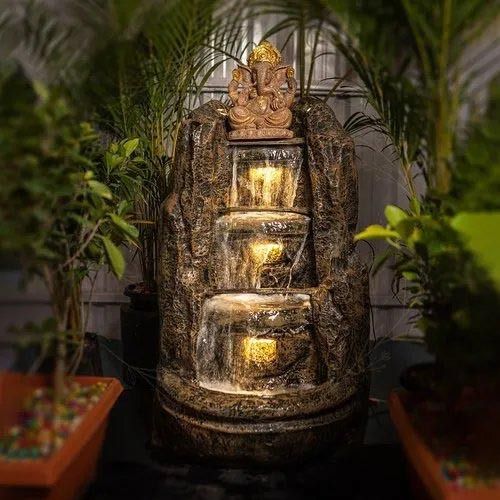 Gray Lord Ganesha Water Fountain