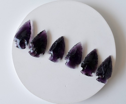 Purple Glass Arrowhead Points Crystal Arrowhead Points