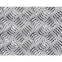 Virgo Aluminium Chequered Plate - Rectangular, Hard Silver - Hard Surface With Polished Finish